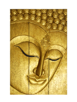 Buddha Face with Golden Crack